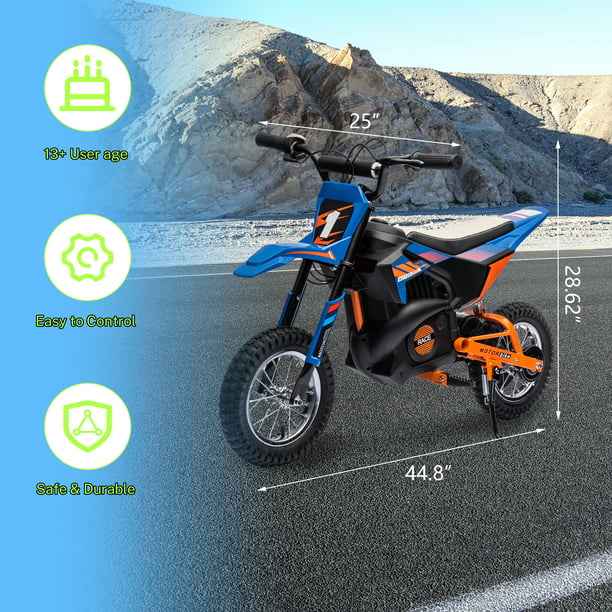 iYofe 24V Electric Dirt Bike, 250W Electric Motorcycle Ride On Toys, Battery Powered Motorcycle Electric Car, Up to 13.7 MPH for Kids Ages 13+ Blue