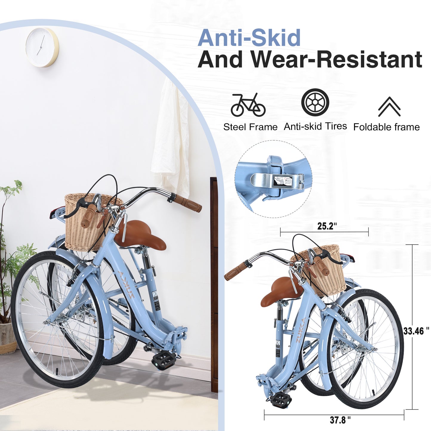 20"/26" Folding Bike, Adult Bicycles, Foldable Bikes for Womens Men Teen, City Bikes, Commuter Bikes 99% Assembled