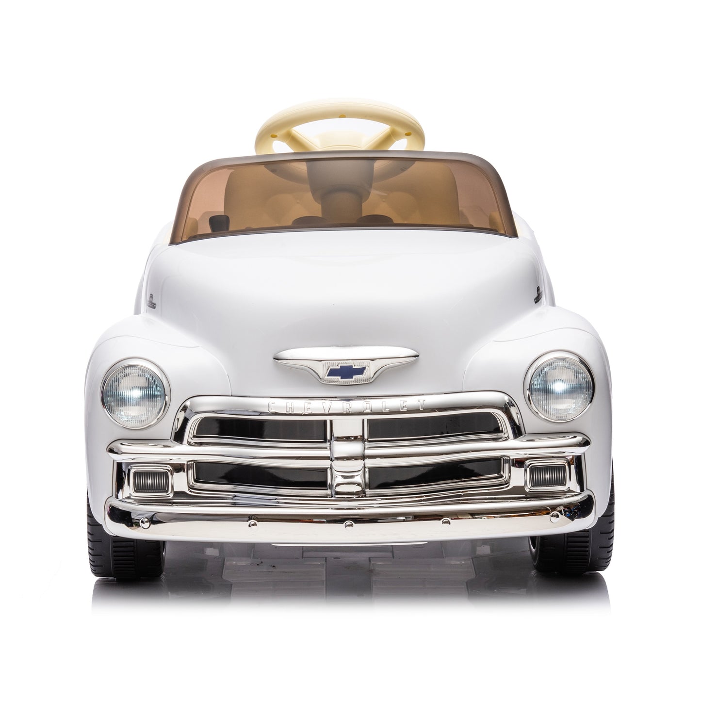 12V Ride on Toys, Licensed Chevrolet 3100 Powered Ride on Cars with Remote Control, Bluetooth, Music, USB Ports, LED Lights, 4 Wheels Suspension, Electric Car for Kids Boys Girls Ages 3-6, White