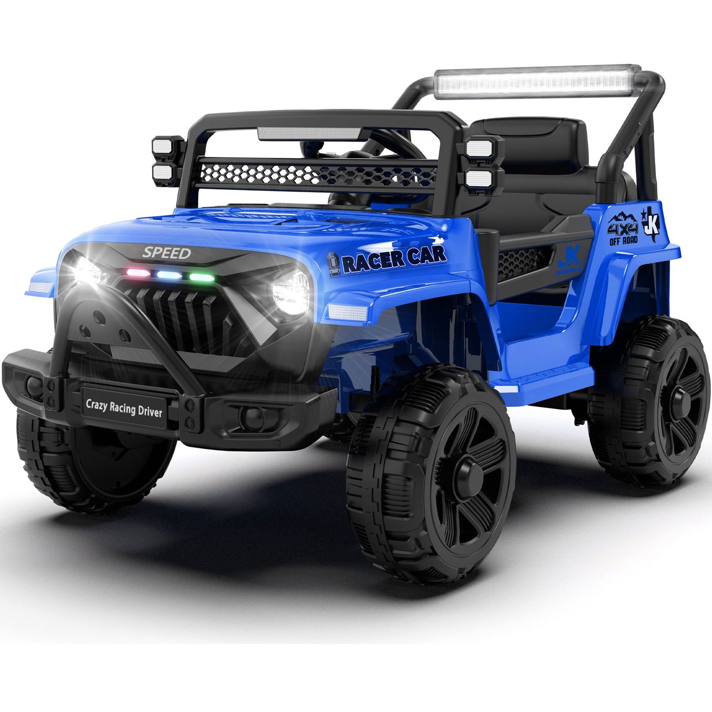 iYofe 12V Ride on Cars with Remote Control, Powered Kids Ride on Toys Truck for Boys Girls Ages 2-5, Toddler Cars Kids Electric Vehicles with Bluetooth Music, USB/MP3 Ports, 4 Wheel Suspension, Blue