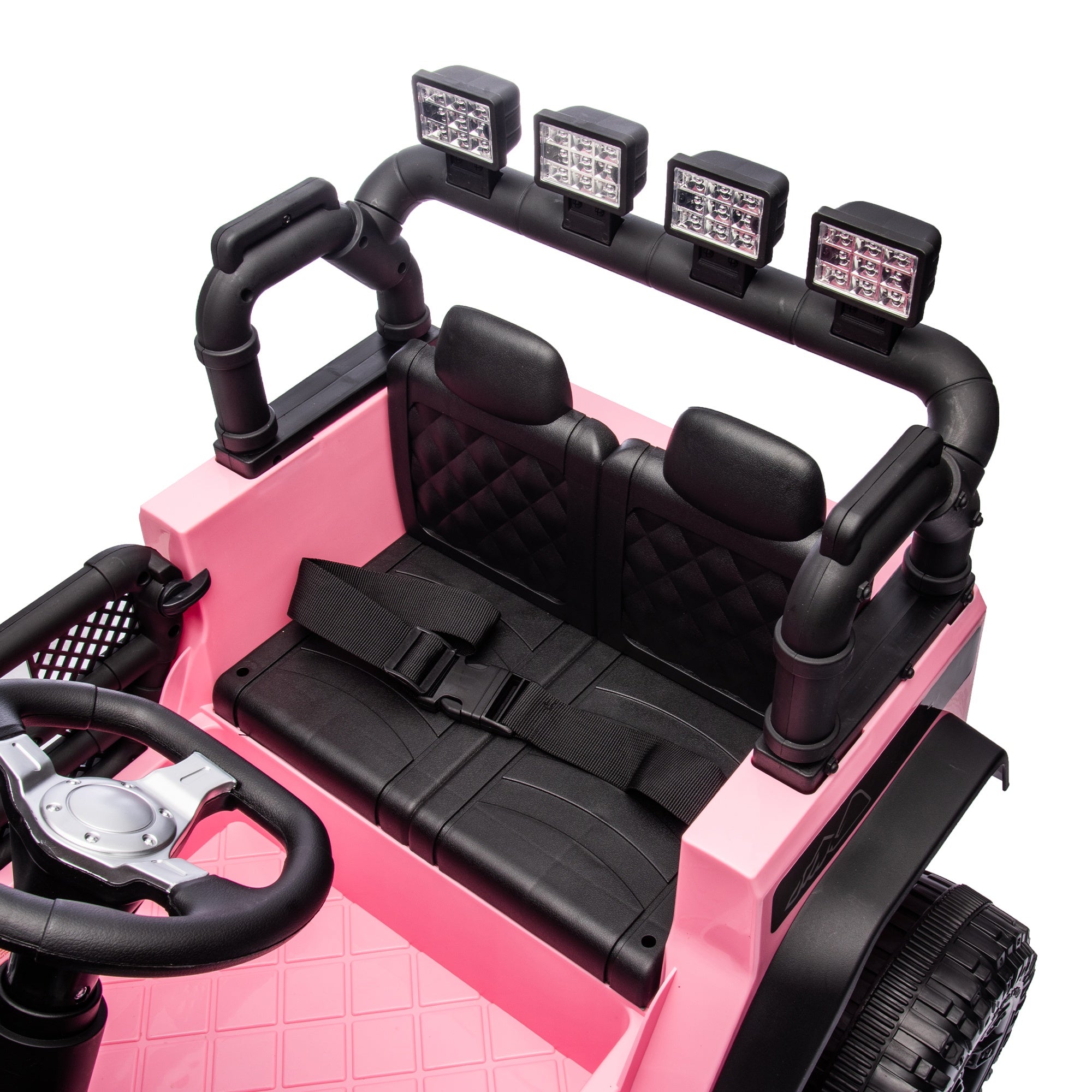 iYofe 24V Powered Ride on Cars for Toddlers, Ride on Truck for kids Boys Girls Gifts 2-5, Ride on Toys with Remote Control, Bluetooth, Music, LED Light, MP3 Player, 4 Wheel Suspension, Pink