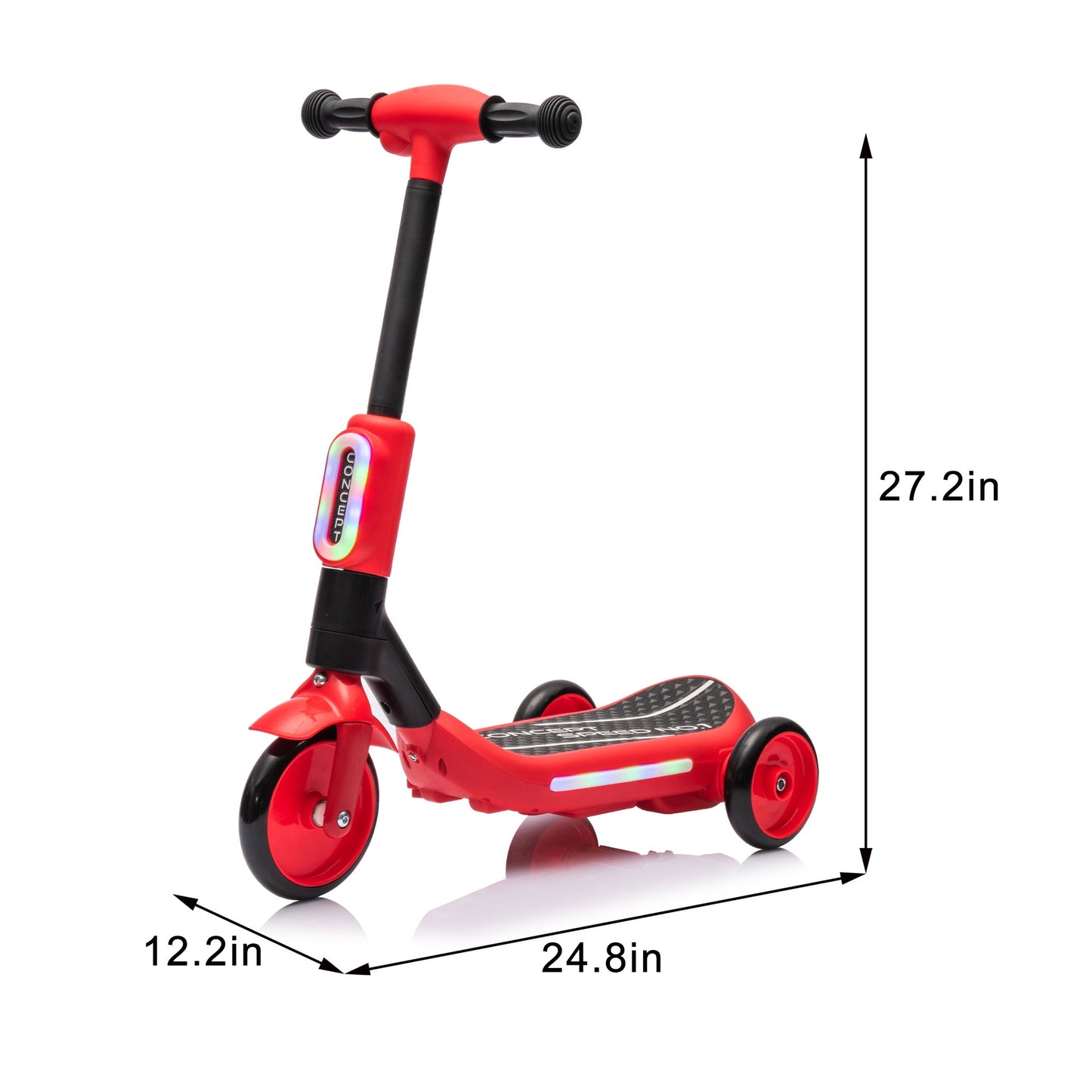 iYofe 3 Wheel Scooter for Kids, 6V Kids Electric Scooter for Boys Girls 3-6 Years Old, Kids Scooter for Toddlers with Music, Steam Sprayer, Colorful Front/Deck Light, Red