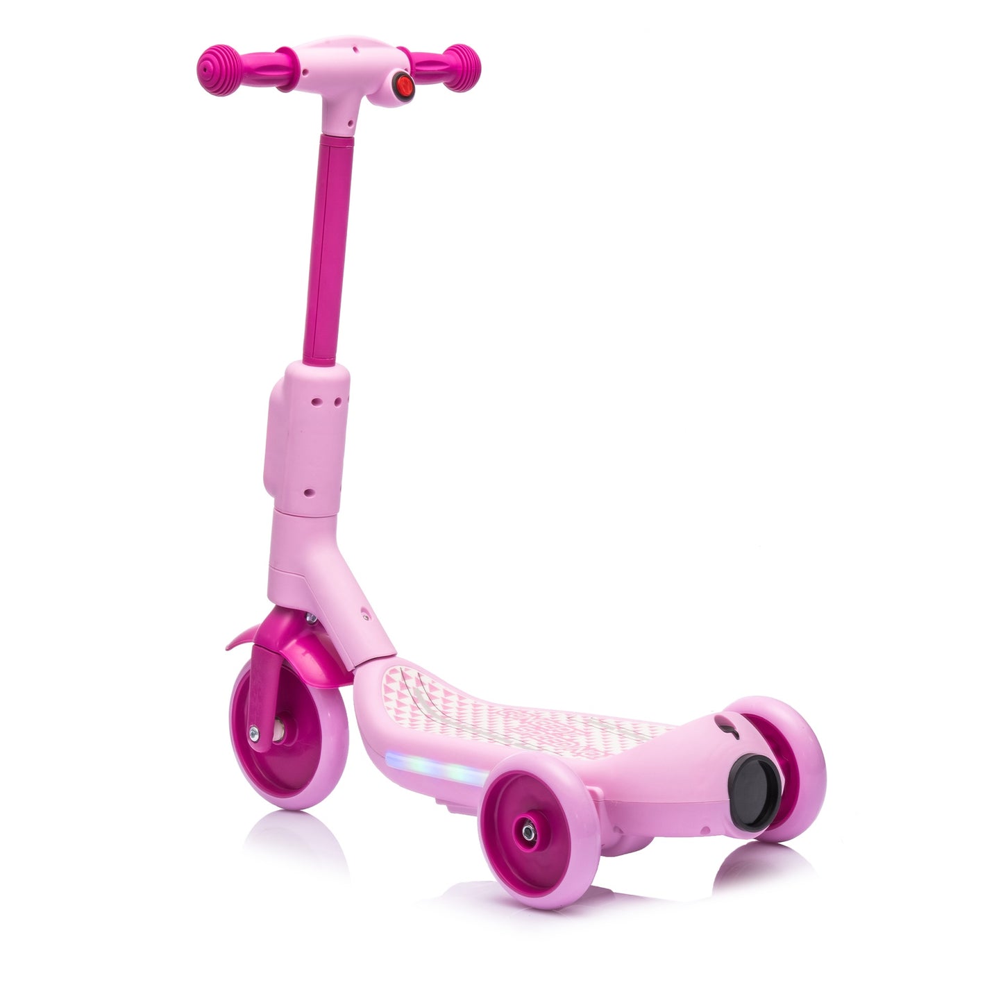 iYofe 3 Wheel Scooter for Kids, 6V Kids Electric Scooter for Boys Girls 3-6 Years Old, Kids Scooter for Toddlers with Music, Steam Sprayer, Colorful Front/Deck Light, Pink