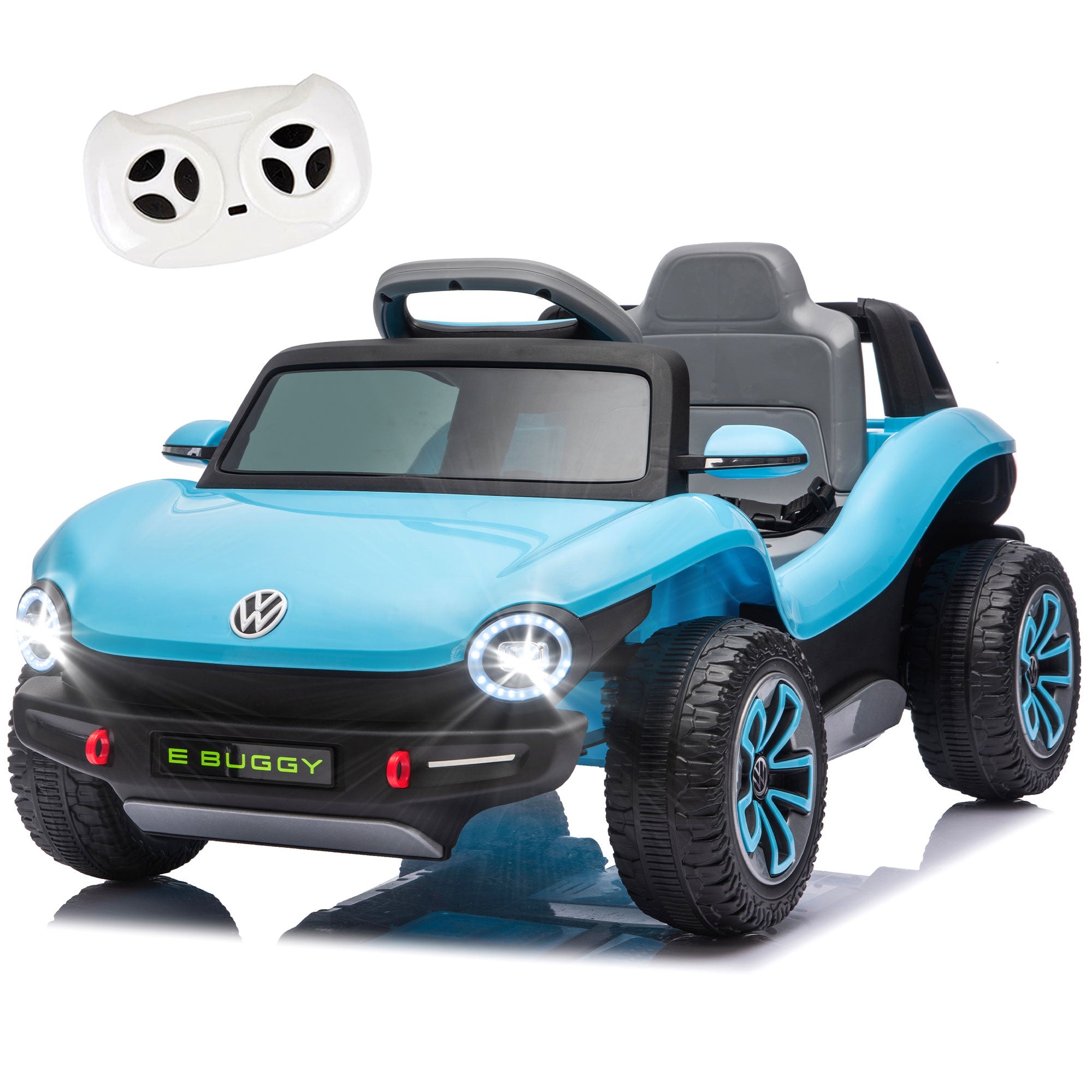 12V Ride on Toys, Licensed Volkswagen Beetle Powered Ride on Cars with Remote Control, Bluetooth, Music, USB Ports, LED Lights, 4 Wheels Suspension, Electric Car for Kids Boys Girls Ages 2-5, Blue