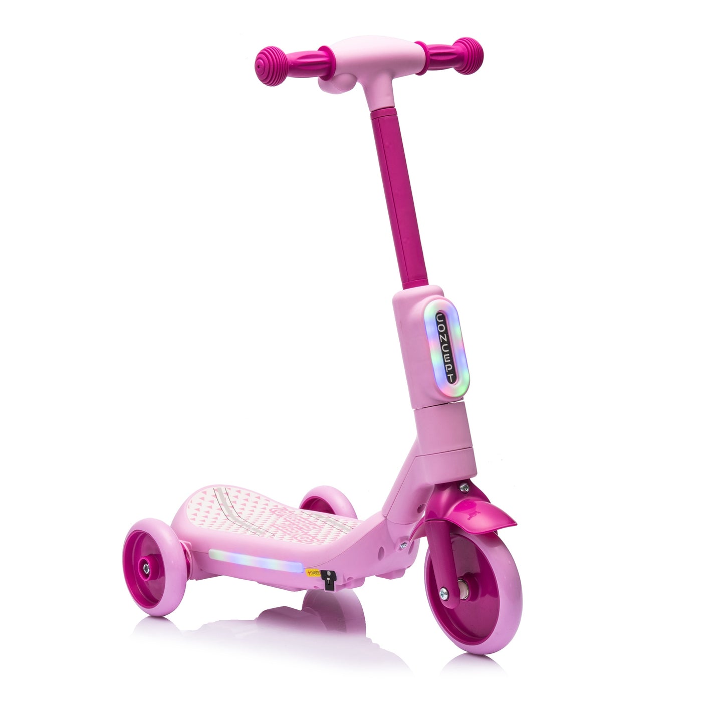 iYofe 3 Wheel Scooter for Kids, 6V Kids Electric Scooter for Boys Girls 3-6 Years Old, Kids Scooter for Toddlers with Music, Steam Sprayer, Colorful Front/Deck Light, Pink