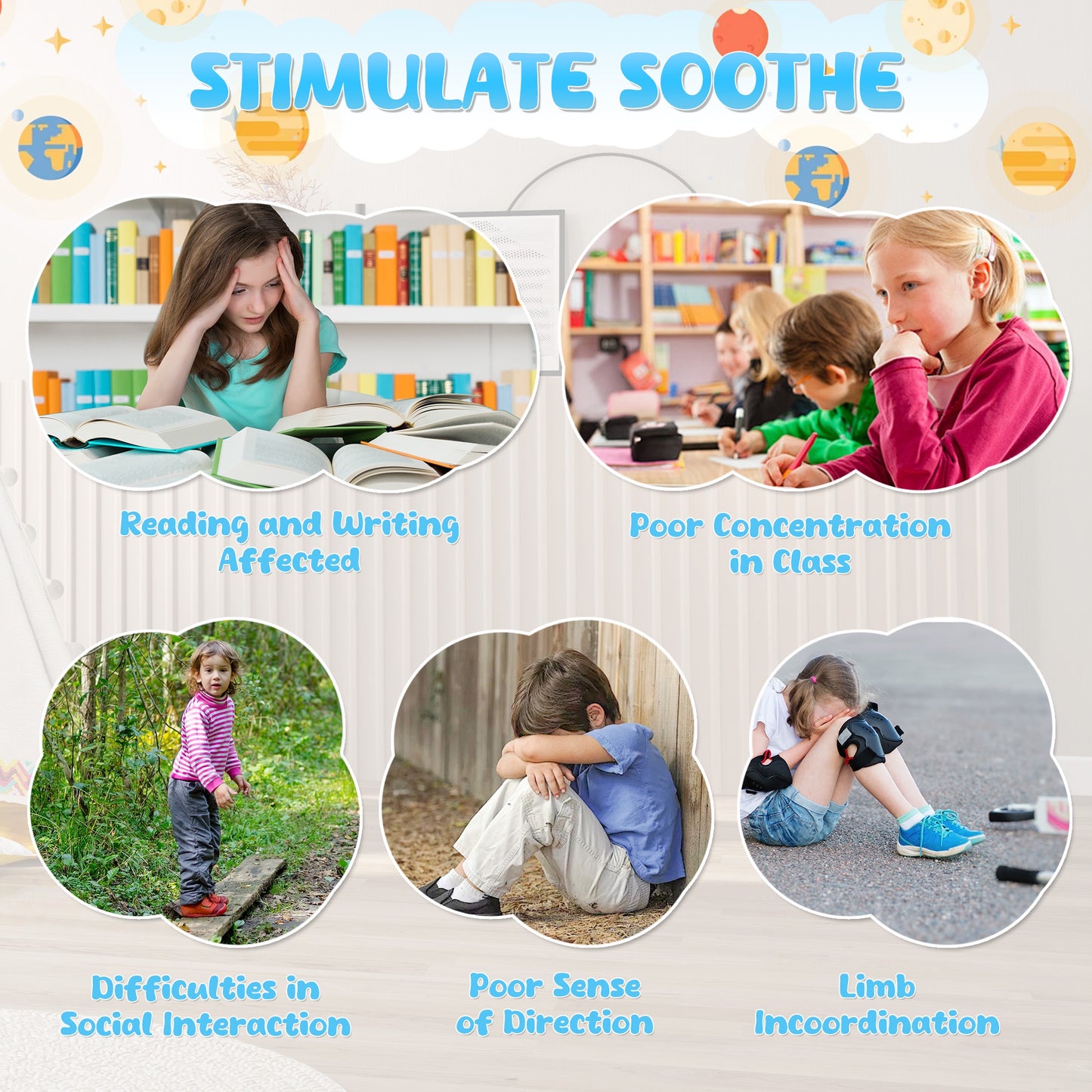 iYofe Kids Sensory Spinning Chair, Petal Shape Spinning Chair for Autistic Kids, Chair Sensory Spinner Seat for Autism Toddlers ADHD Children, 360° Rotating Therapy-Grade Chair with Safety Base, Blue