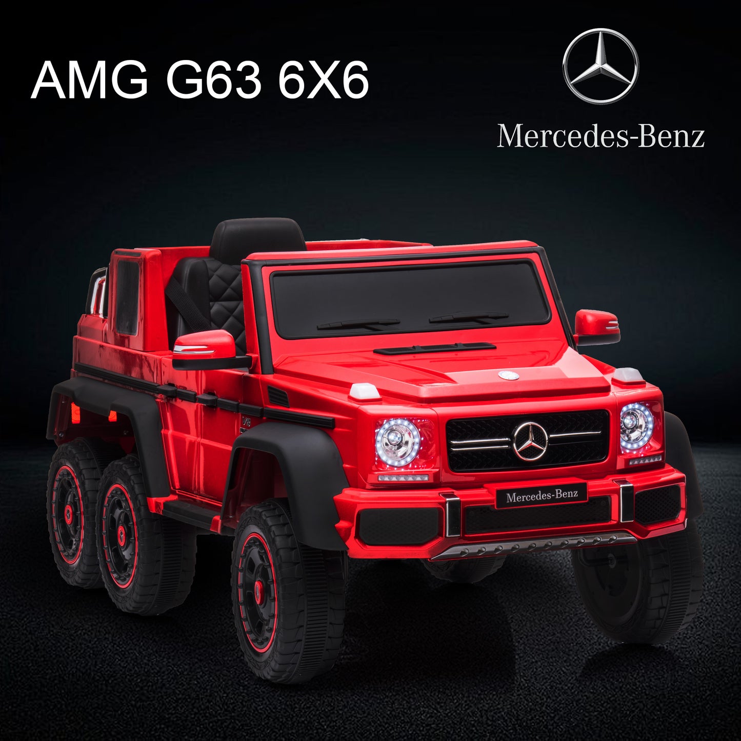 iYofe Licensed Mercedes Benz G63 Car Vehicles with Remote Control, 24V Powered Ried on cars Safety Belt, MP3 Player, Electric Vehicle for Boy & Gril, Red