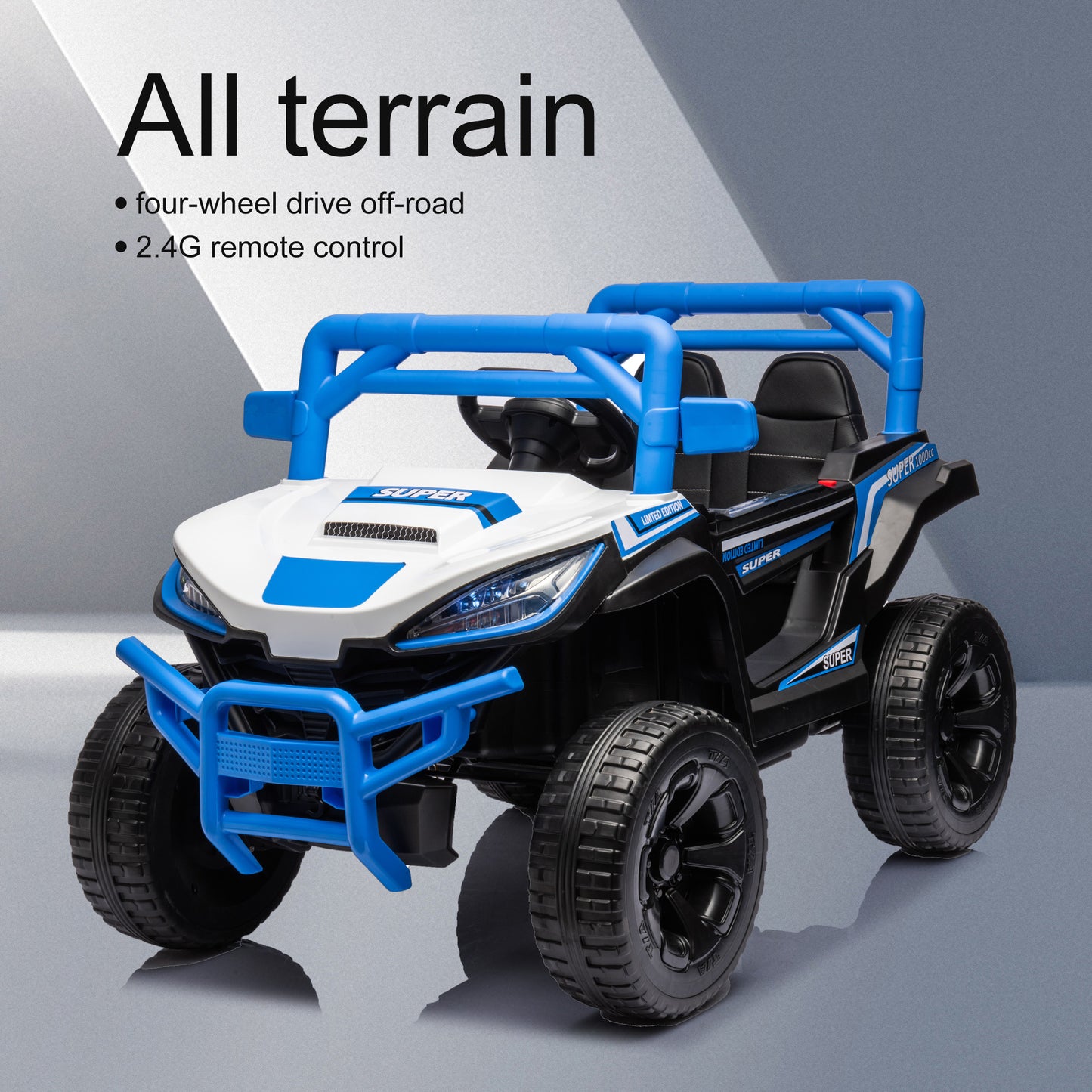 iYofe 12V Ride on UTV Car, Powerful Ride on Toy with Remote Control, 4 Wheels Suspension, Safety Belt, MP3 Player, Electric Vehicle for Boy & Gril