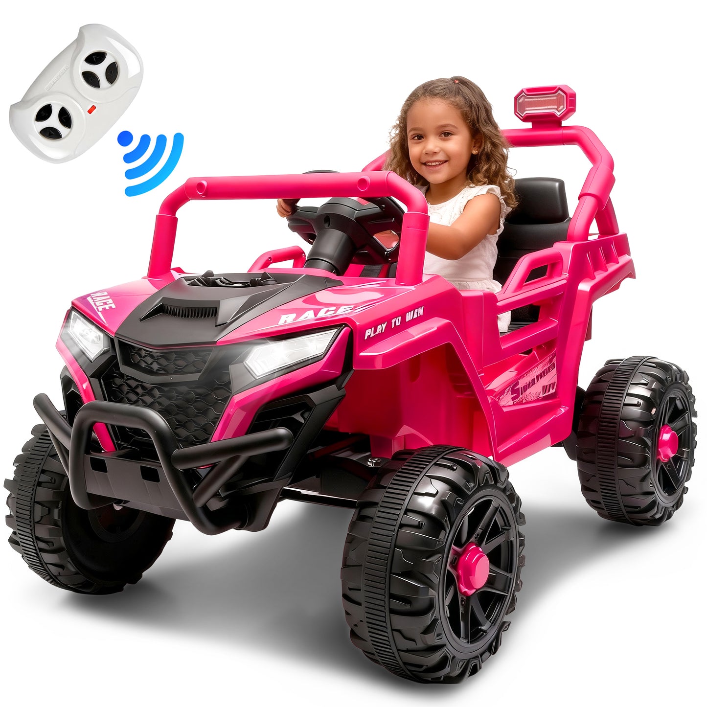 12V Kids Ride on UTV Car with Remote Control, Electric Ride on Toy with Bluetooth, Electric Car with Suspension for Boys & Girls, 2 Hours Long Battery Life, Gift for Birthday & Christmas