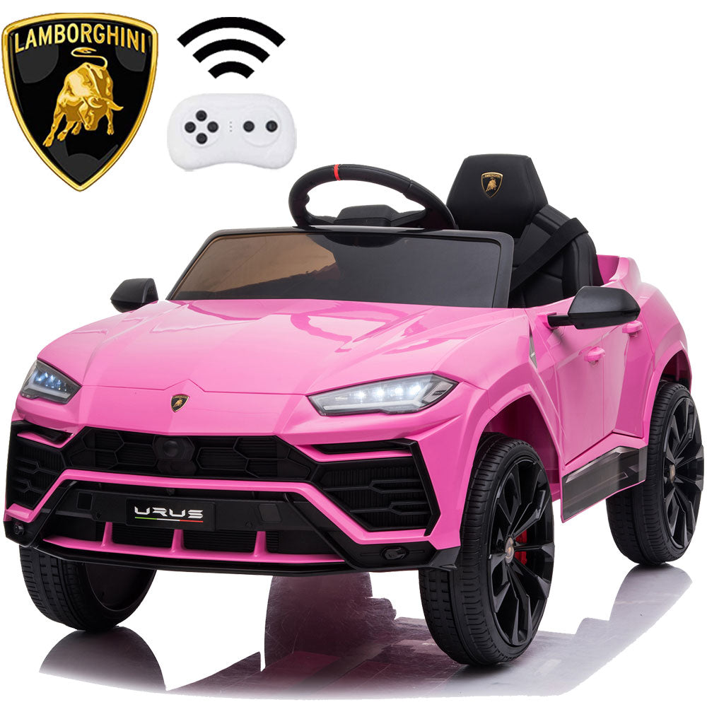 Electric Kids Ride on Toys, 12V Kids Lamborghini Ride On Car for Boys Girls, Battery Powered Kids Electric Cars with Remote Control, 3 Speeds, LED Lights, MP3, Christmas Gift, Pink, R847