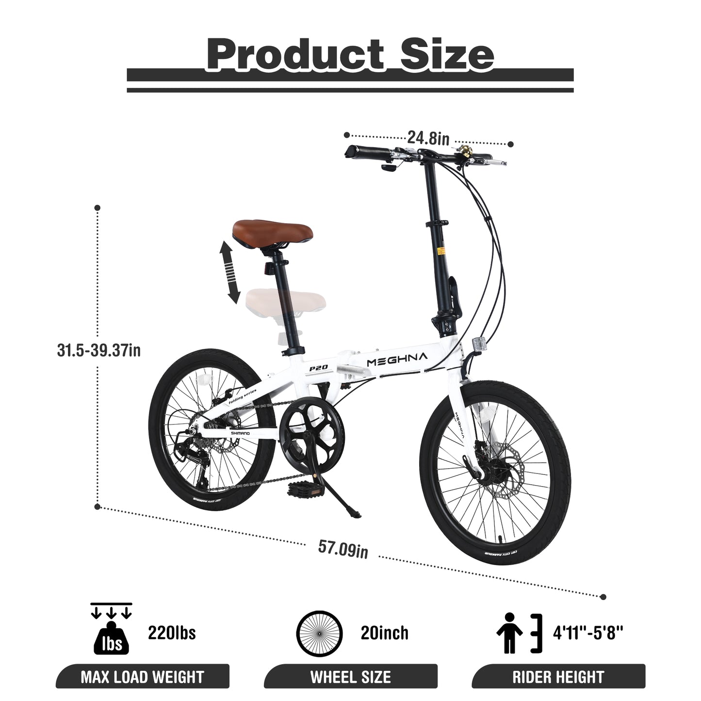 20"/26" Folding Bike, Adult Bicycles, Foldable Bikes for Womens Men Teen, City Bikes, Commuter Bikes 99% Assembled