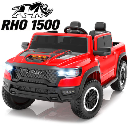 iYofe Ram 24V Ride on Car 2 Seater, Ram 1500 RHO Battery Powered Electric Car Truck with 4 Wheels, Ride on Toy with Remote Control for Big Kids Toddlers 3-8 Boys Girls, Bluetooth & Trunk
