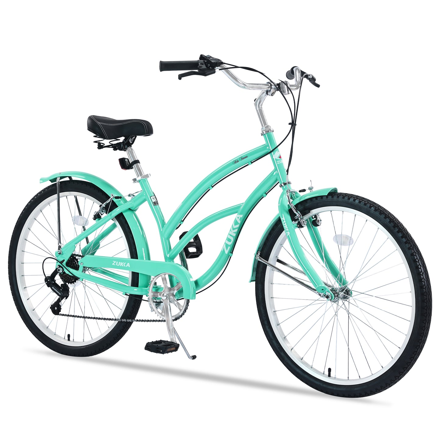 iYofe 26 inch Beach Cruiser Bike for Women Shimano 7 Speed Womens Bike, 85% Assembled, Womens Bike