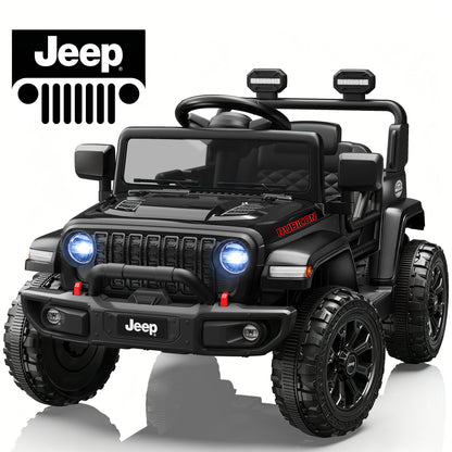 iYofe 12V Ride On Cars for Kids, Licensed Jeep Rubicon Powered Electric Car w/Dual Wheels Suspension, Parent Remote Control, Lights, Music, Ride On Toys for Boys Girls Age 3+, Pink