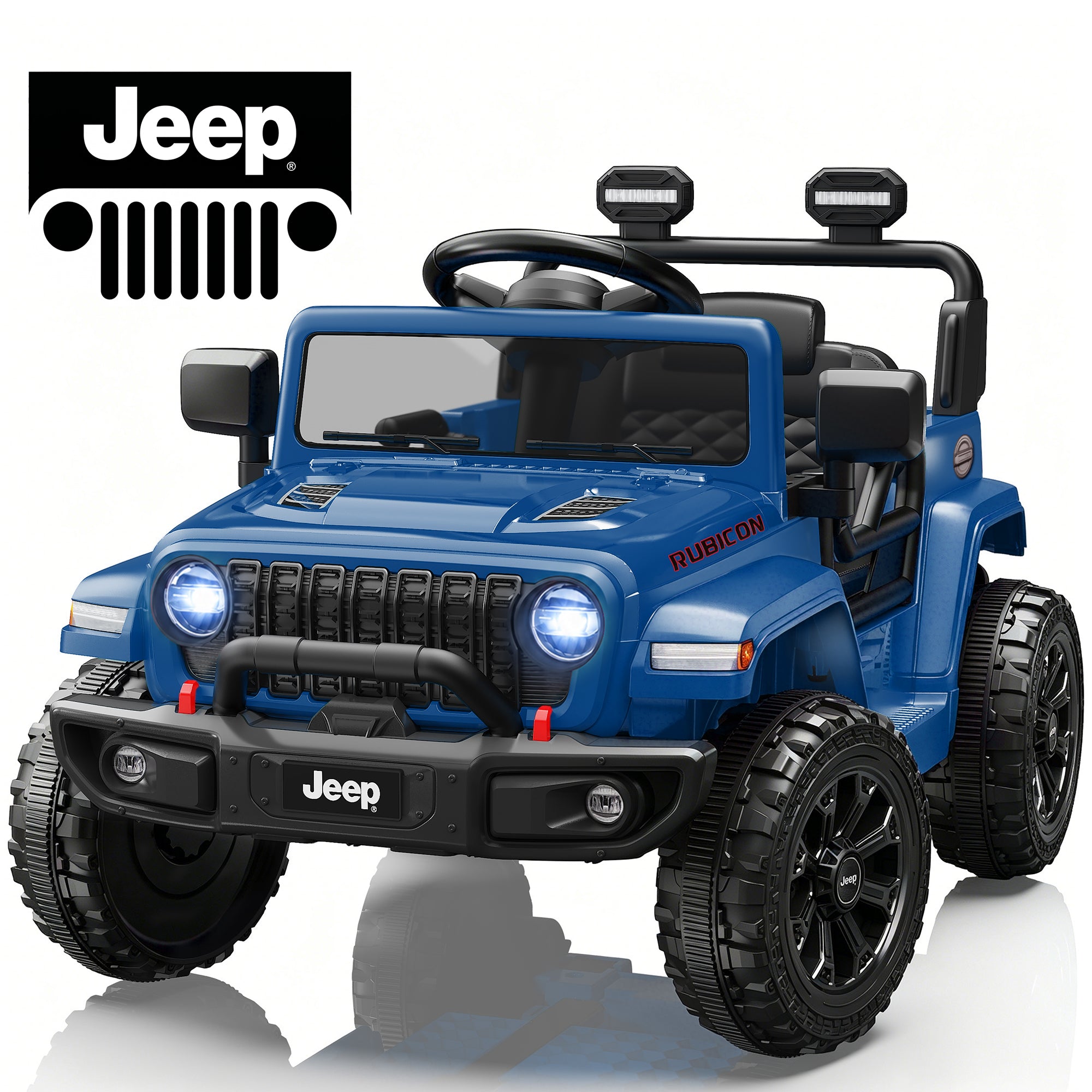 iYofe 12V Ride On Cars for Kids, Licensed Jeep Rubicon Powered Electric Car w/Dual Wheels Suspension, Parent Remote Control, Lights, Music, Ride On Toys for Boys Girls Age 3+, Pink