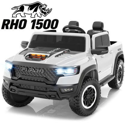iYofe Ram 24V Ride on Car 2 Seater, Ram 1500 RHO Battery Powered Electric Car Truck with 4 Wheels, Ride on Toy with Remote Control for Big Kids Toddlers 3-8 Boys Girls, Bluetooth & Trunk