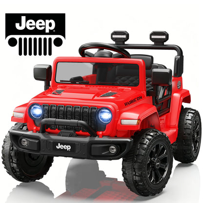 iYofe 12V Ride On Cars for Kids, Licensed Jeep Rubicon Powered Electric Car w/Dual Wheels Suspension, Parent Remote Control, Lights, Music, Ride On Toys for Boys Girls Age 3+, Pink