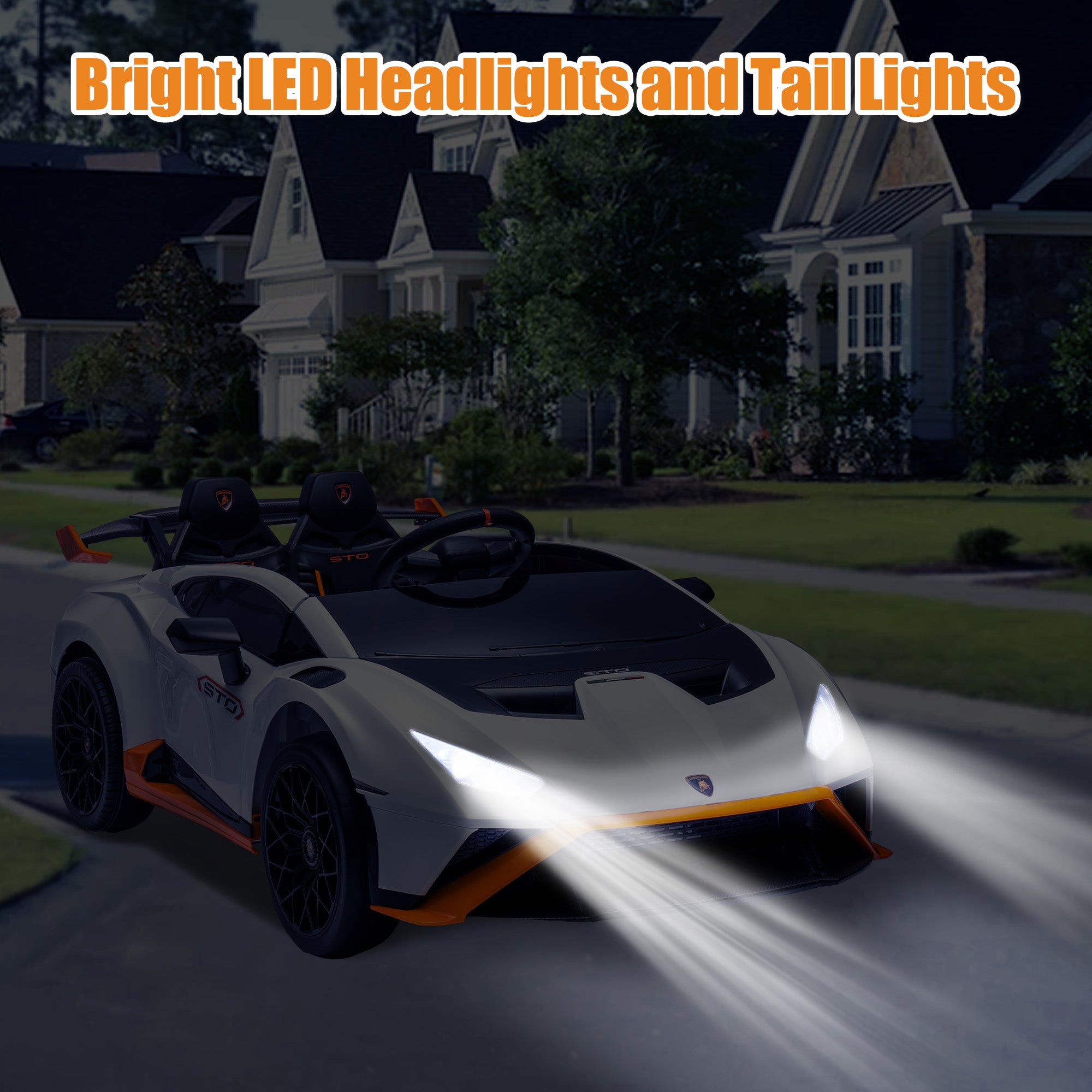 Lamborghini 24V Ride on Car for Big Kids, Lamborghini Huracan Battery Powered Ride on Toy with Remote Control, Electric Car for Kids Toddlers 3-8, 4 Wheelers Car w/ Bluetooth & Light, 360° Spin, Pink