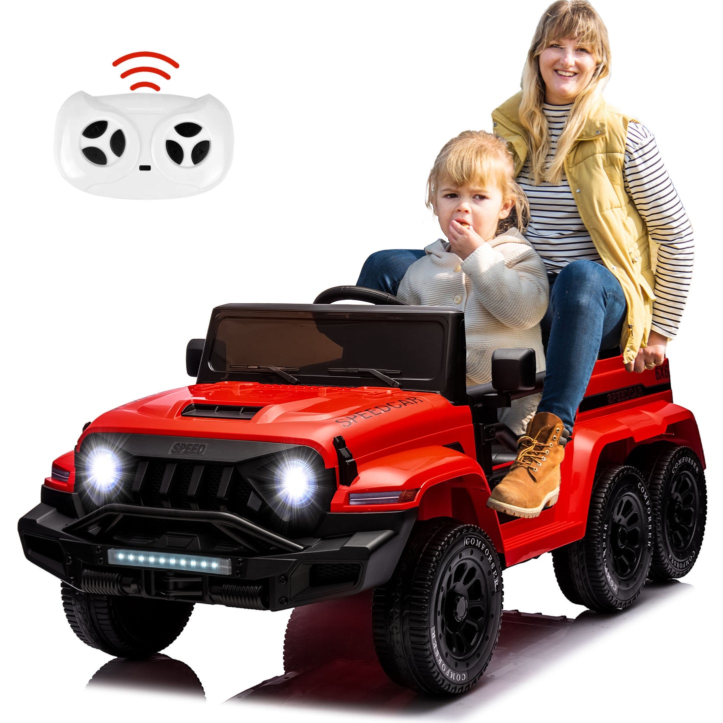 24V 2 Seats Ride on Car with Remote Control Ride on Toy for Boys and Girls 3-6 Years Old Electric Vehicle for Kids, Bluetooth, Swing Mode