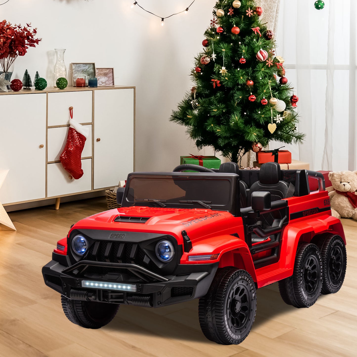 24V 2 Seats Ride on Car with Remote Control Ride on Toy for Boys and Girls 3-6 Years Old Electric Vehicle for Kids, Bluetooth, Swing Mode