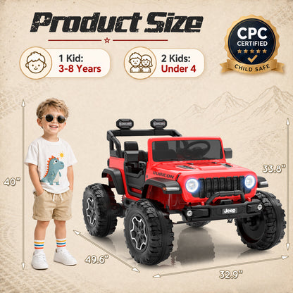 iYofe Jeep Wrangler Rubicon 24V 2 Seater Truck Powered Ride on with Remote Control&Bluetooth