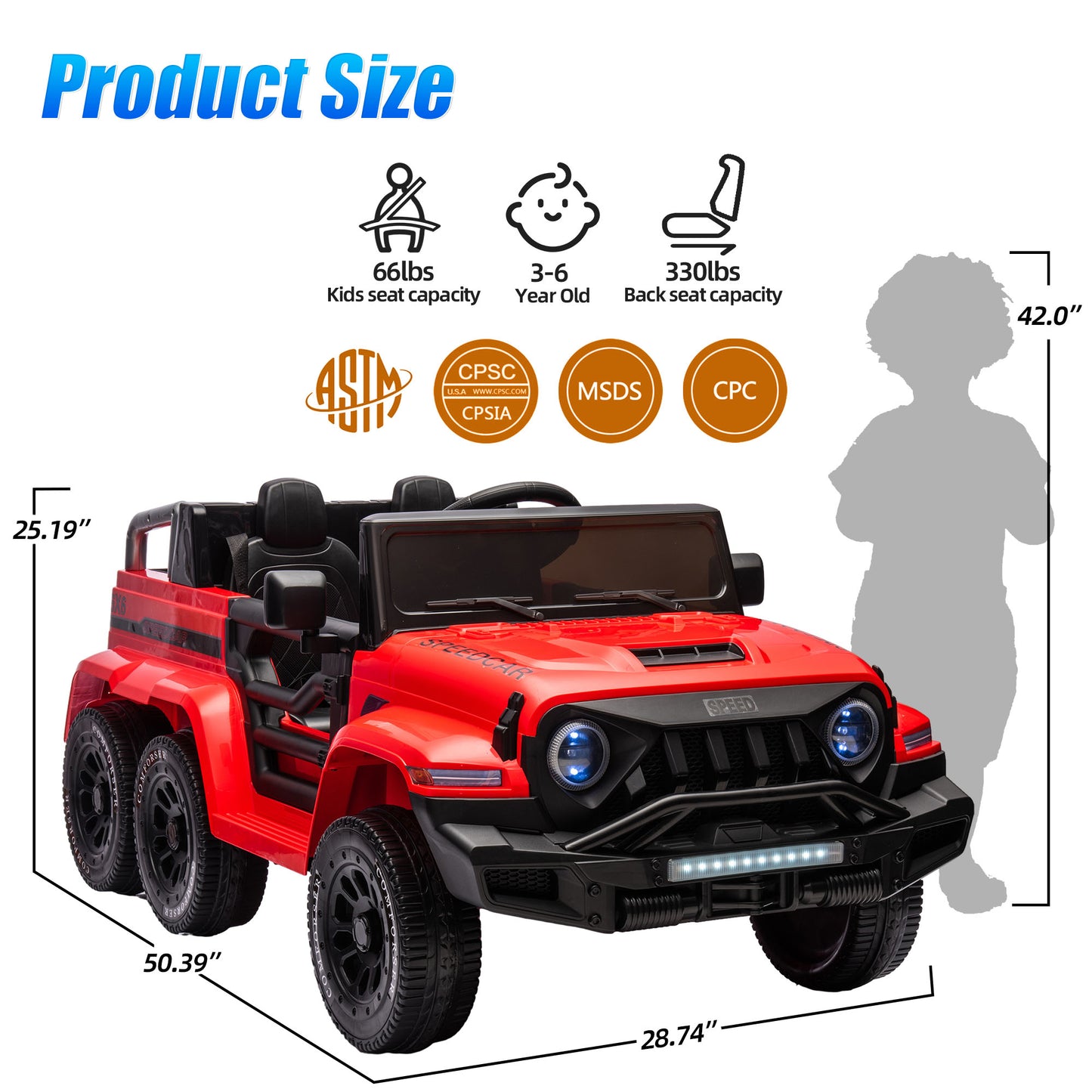 24V 2 Seats Ride on Car with Remote Control Ride on Toy for Boys and Girls 3-6 Years Old Electric Vehicle for Kids, Bluetooth, Swing Mode