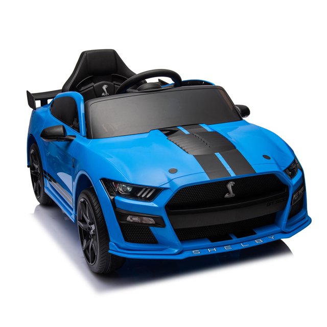 12V Powered Ride on Car for Kids, Ford Mustang Shelby GT500 Electric Ride on Toy with Parental Remote Control, MP3 Player, LED Lights, Kids Electric Cars Vehicle for 3-6 Years Old Boys Girls Gift