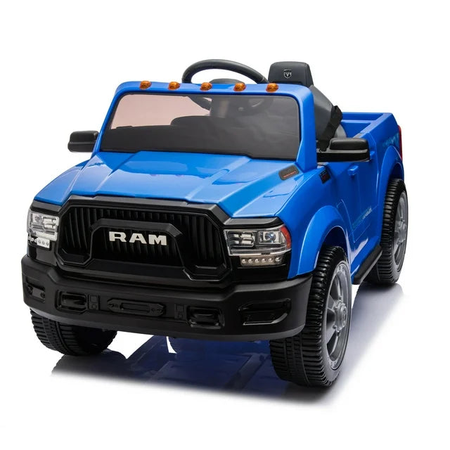 12V Powered Ride on Cars, Dodge RAM Ride on Toy with Remote Control, Kids Electric Ride on Truck with Music, Bluetooth, Cup Holder, Back Storage, Electric Cars for Kids Boys Girls 3-6 Ages, Black