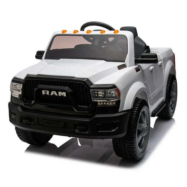 12V Powered Ride on Cars, Dodge RAM Ride on Toy with Remote Control, Kids Electric Ride on Truck with Music, Bluetooth, Cup Holder, Back Storage, Electric Cars for Kids Boys Girls 3-6 Ages, Black