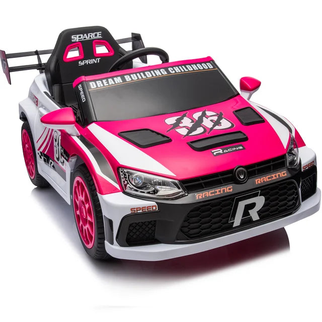 12V Powered Ride on Cars for Kids, 4WD Ride on Toy Cars with Remote Control, Bluetooth, Music Play, LED Lights, 4 Wheels Suspension Rally Car, Safety Belt, Electric Cars for 3-5 Years Boys and Girls