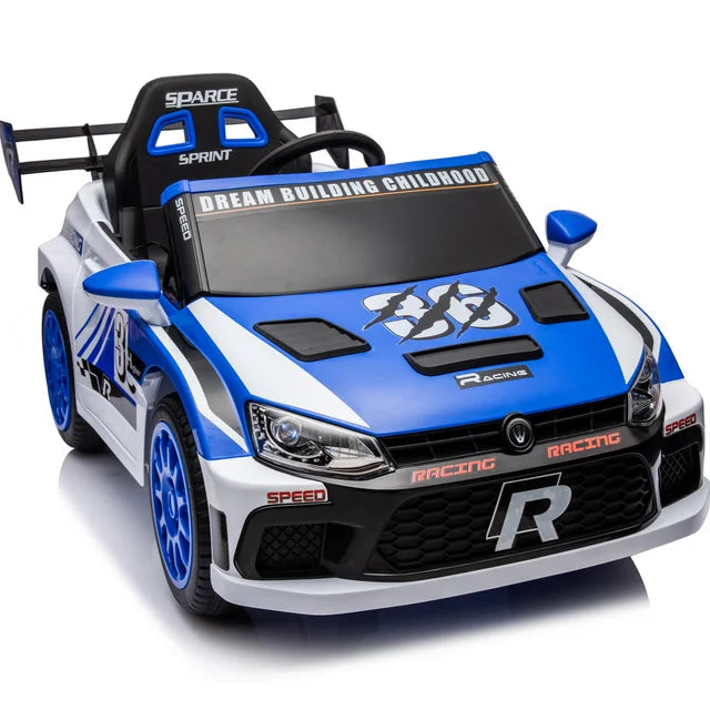 12V Powered Ride on Cars for Kids, 4WD Ride on Toy Cars with Remote Control, Bluetooth, Music Play, LED Lights, 4 Wheels Suspension Rally Car, Safety Belt, Electric Cars for 3-5 Years Boys and Girls