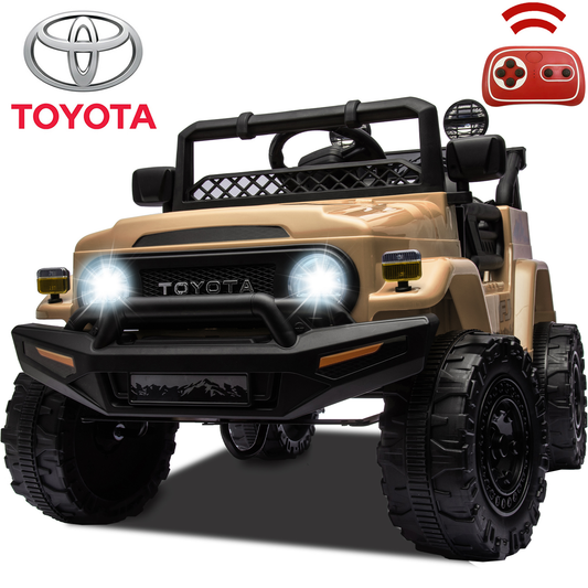 12V Ride on Cars for Kids, Licensed TOYOTA FJ Cruiser Power Ride on Toy with Remote Control, Music Player, Bluetooth, LED Light, 4 Wheel Suspension Electric Ride on Truck for Boys and Girls 3-5 Years