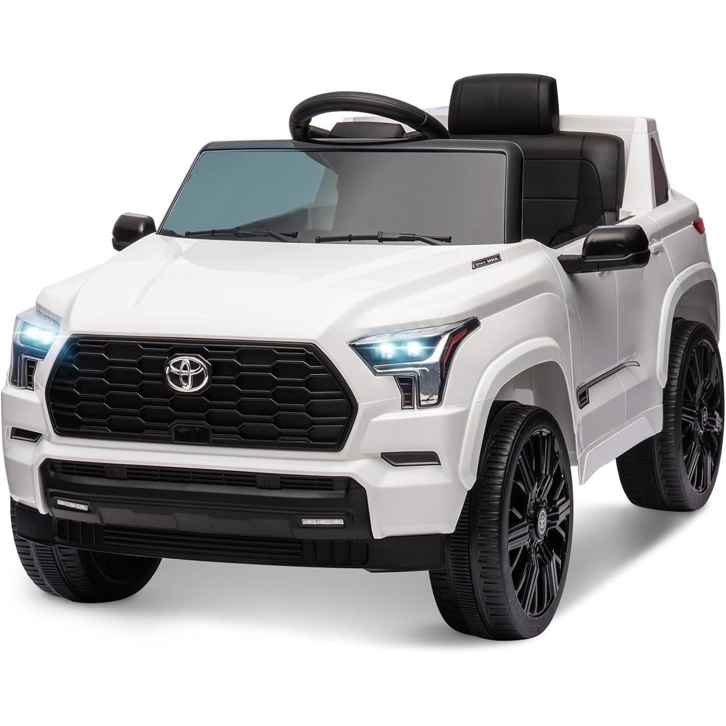 12V Ride on Toys, 2023 New Toyota Electric Car for Kids with Remote, Battery Operated Truck for kids Ages 3-6, 3 Speeds, Music, Horn, LED Lights, Suspension System - Grey