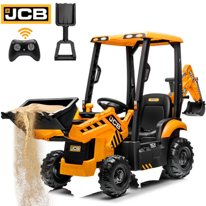 iYofe Kids Electric Excavator with Front & Rear Loader