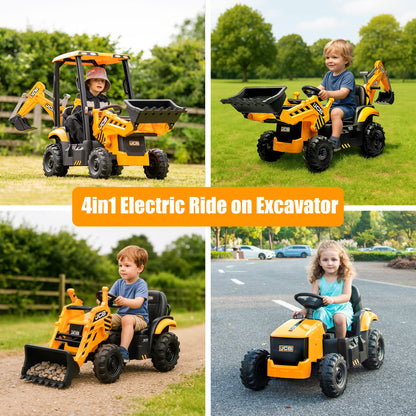 iYofe Kids Electric Excavator with Front & Rear Loader