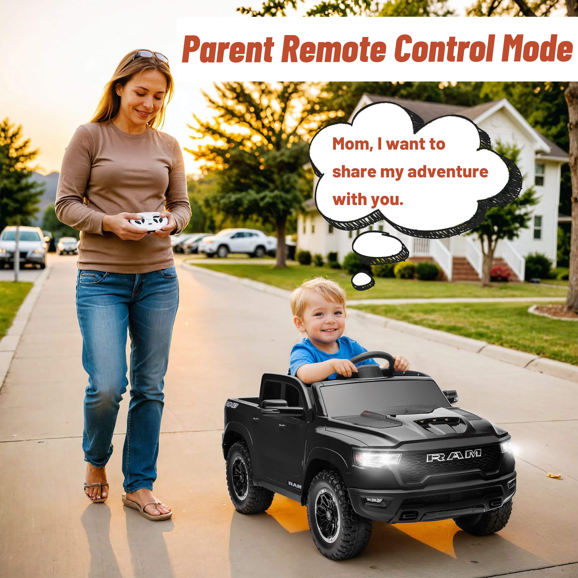 iYofe 12V RAM 1500 Electric Ride-On Car