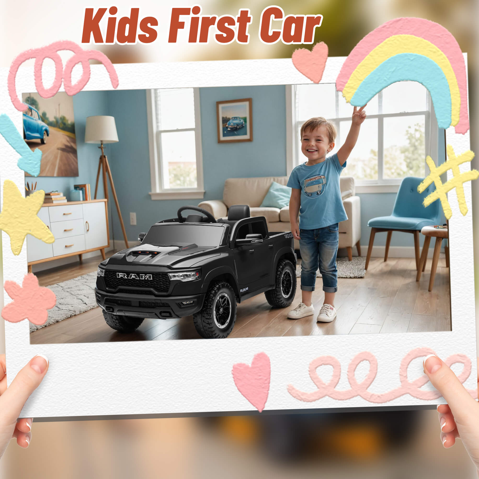 iYofe 12V RAM 1500 Electric Ride-On Car