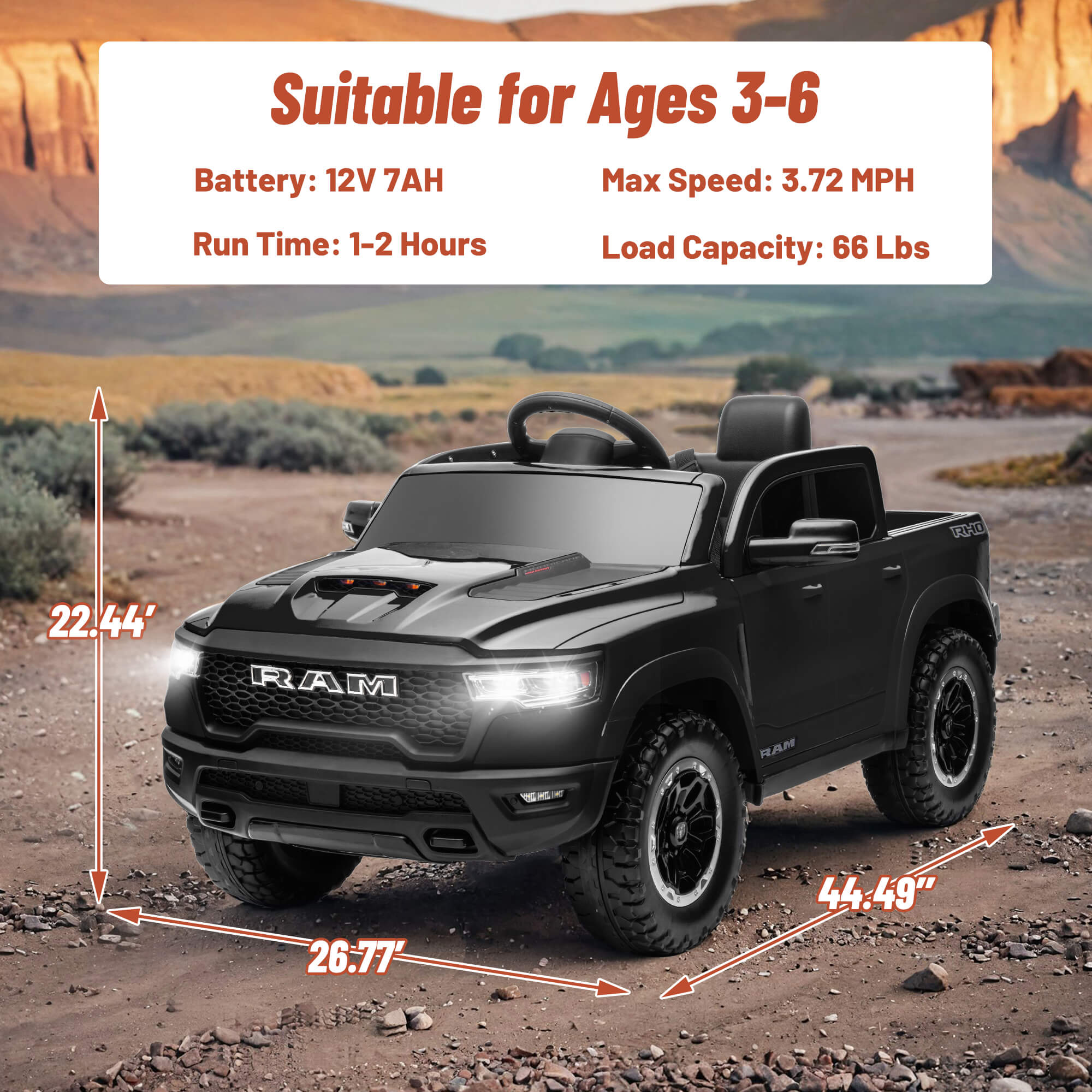 iYofe 12V RAM 1500 Electric Ride-On Car