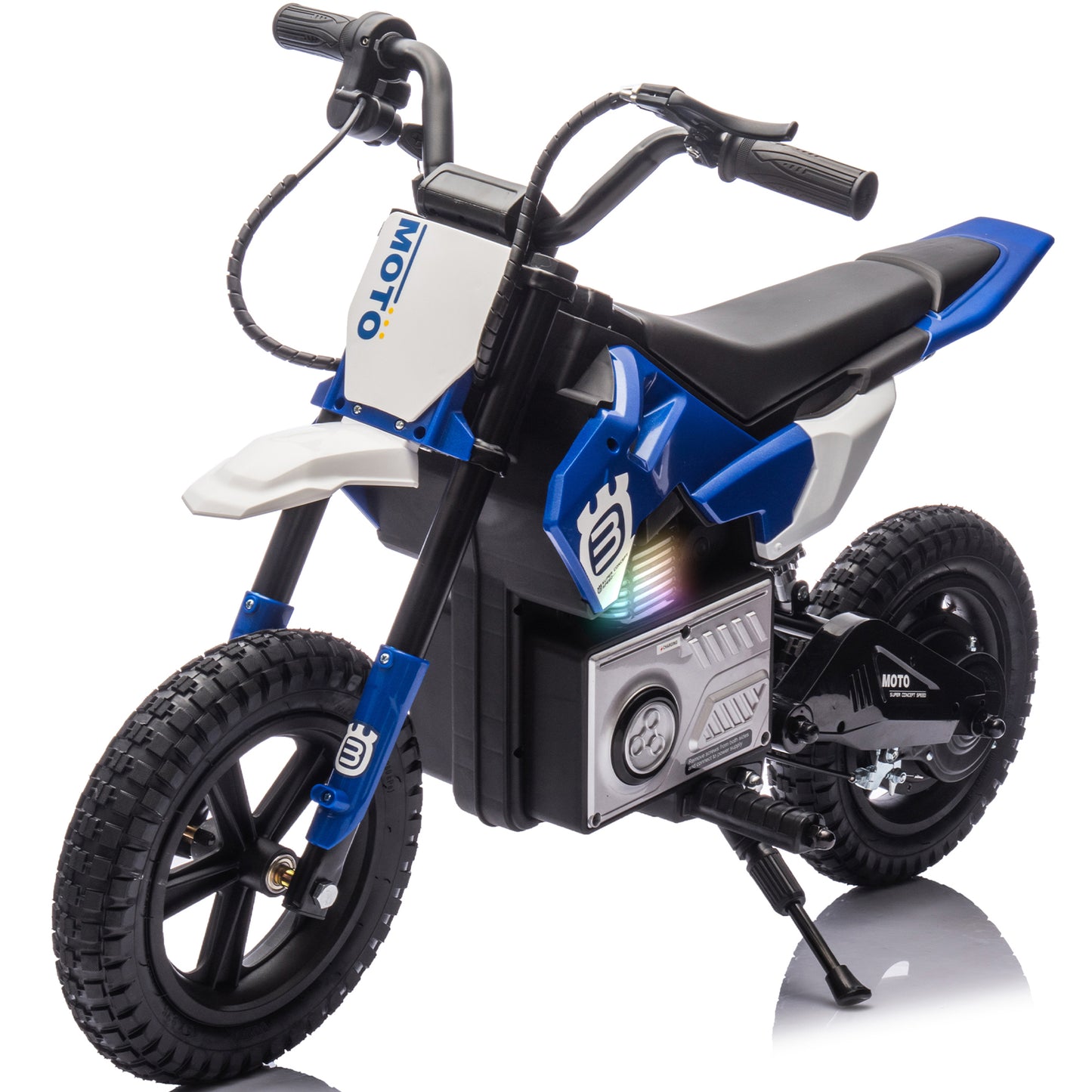 iYofe 24V Ride on Motorcycle Dirt Bike Powered Electric Dirt Bike for Kids, Ride on Toy for Boys and Girls, Dual Suspension, Music Player, LED Light