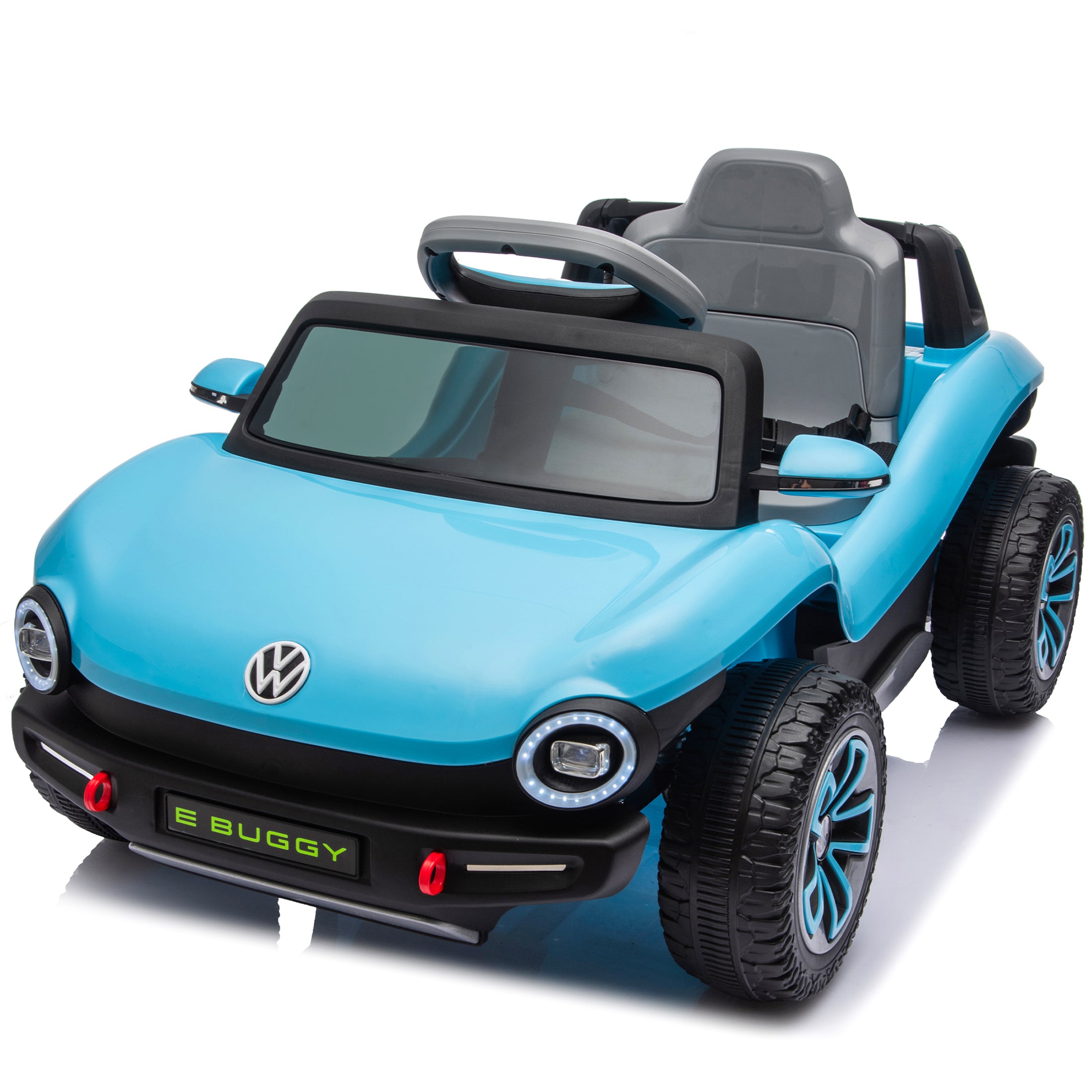 Volkswagen Beetle 12V Kids Ride On Car with Remote Control, Powered Electric Car for Kids, Ride On Toy with 4 Wheel Suspension, Bluetooth Music, LED Headlights, Cars for Kids Ages 3–5, Blue