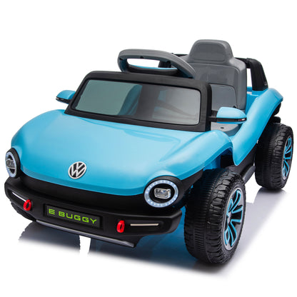 Volkswagen Beetle 12V Kids Ride On Car with Remote Control, Powered Electric Car for Kids, Ride On Toy with 4 Wheel Suspension, Bluetooth Music, LED Headlights, Cars for Kids Ages 3–5, Blue