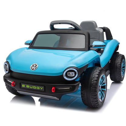 Volkswagen Beetle 12V Kids Ride On Car with Remote Control, Powered Electric Car for Kids, Ride On Toy with 4 Wheel Suspension, Bluetooth Music, LED Headlights, Cars for Kids Ages 3–5, Blue