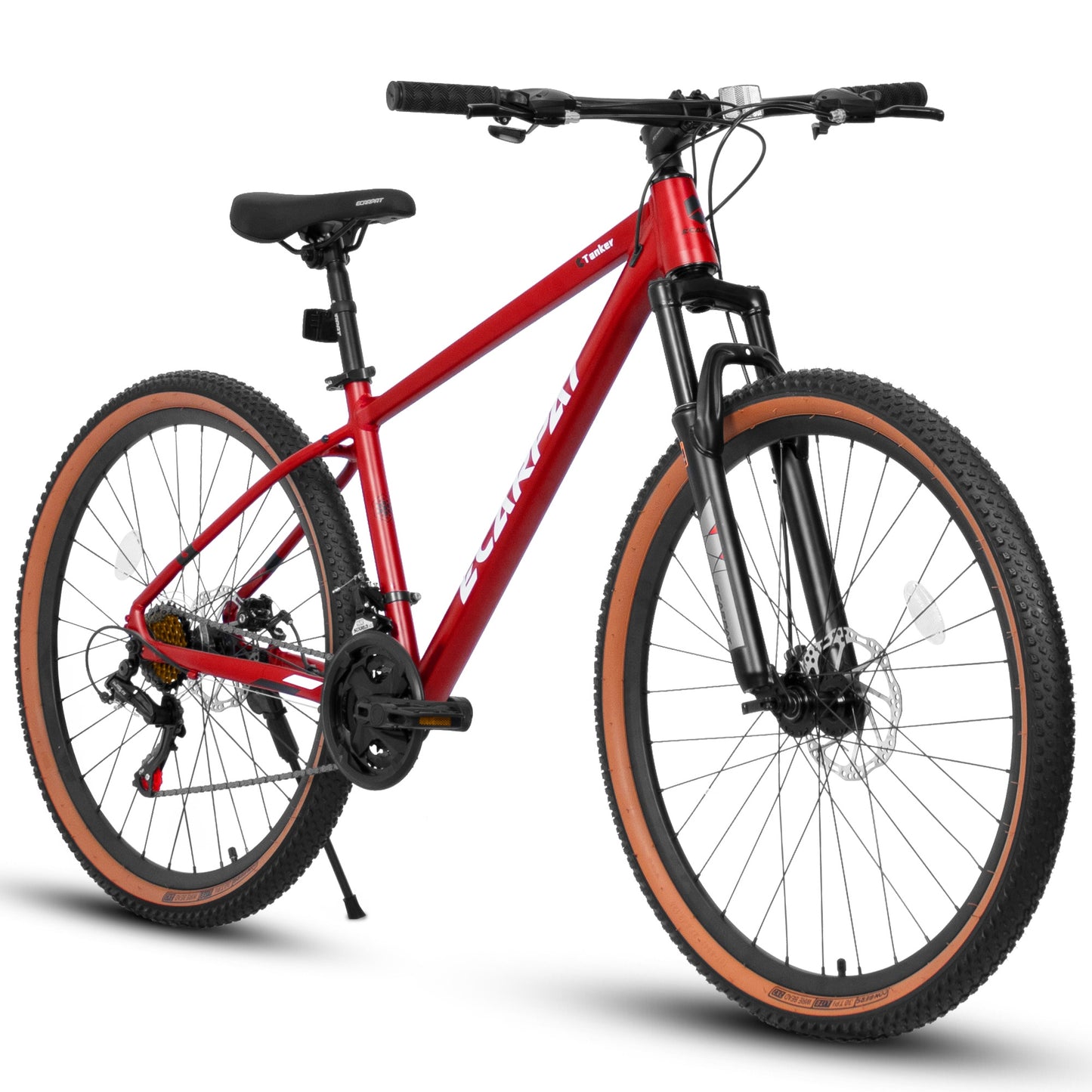 27.5 inch Bikes for Adults, 21 Speed Mountain Bike w/Disc Brakes, Commuter Bike, Trail Bike, City Bike for Men Women, Aluminium Frame, Suit for 5'4"-6'2", 85% assembled