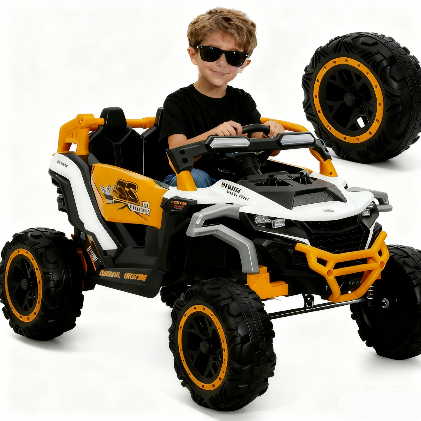 12V Electric Car for Kids 2 Seater, Kids Ride On Toys Car with Remote Control, Toddler Truck Car with Music Player Bluetooth, Gift for Boys Girls Ages 3-6 Years Old,