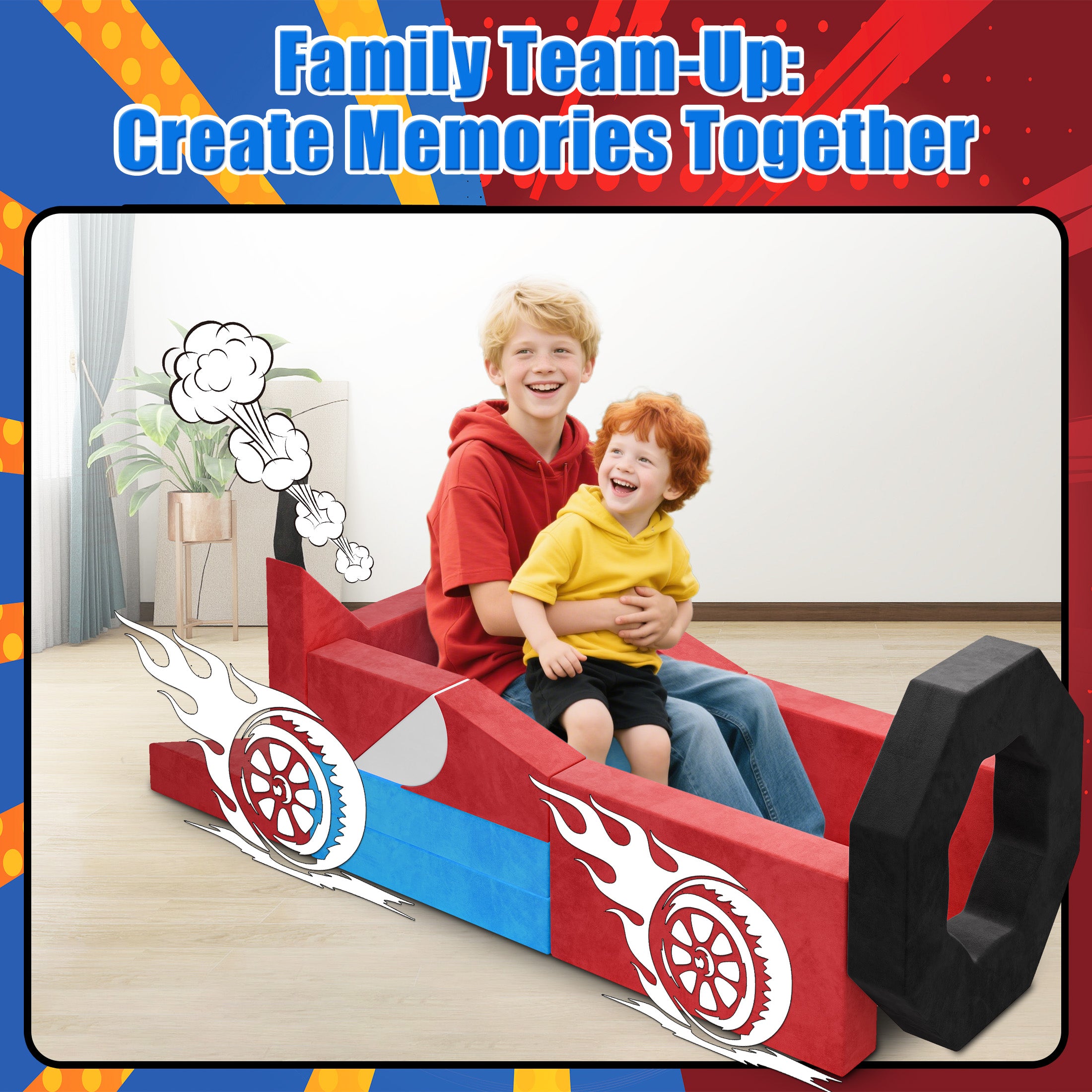 Modular Kids Play Couch Set for Toddlers Playroom, 12PCS Large Foldable Soft Kids Sofa, 3 in 1 Foam Convertible Couch Fort Building Floor Bed for Girls 3-5, Washable Velvet, Purple