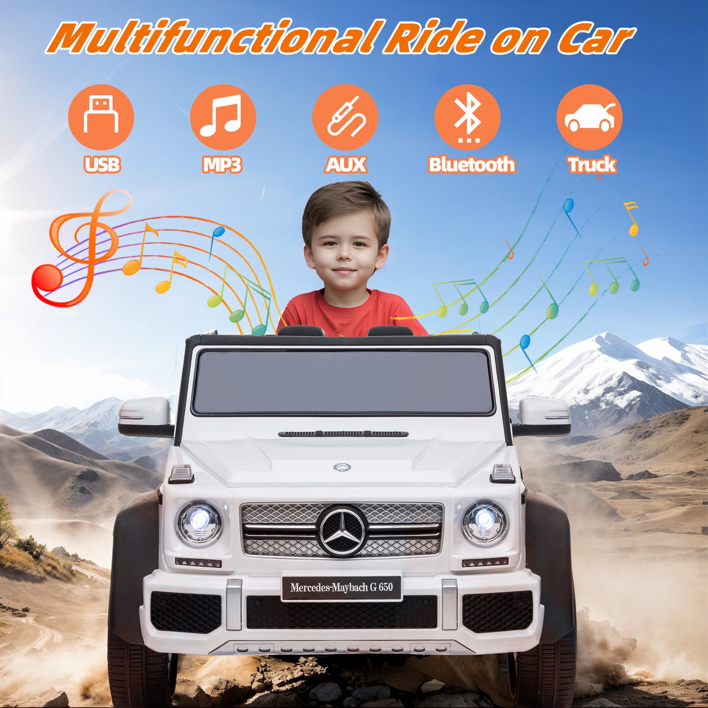 24V Ride on Car for Kids with 2.4G Remote Control Mercedes Benz Ride on Car Toy for Boys and Girls 3-6 Years Old, Electric Vehicle, Bluetooth, LED Light