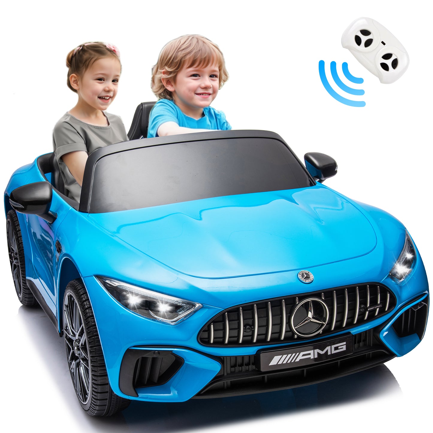 Mercedes 24V 2 Seats Ride on Car Toy with Remote Control Kids Electric Vehicle for Boys and Girls Ride on Truck for 3-6 Years Old, Bluetooth