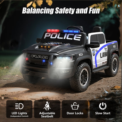 iYofe Ram 24V Ride on Car 2 Seater, Ram 1500 RHO Battery Powered Electric Car Truck with 4 Wheels, Ride on Toy with Remote Control for Big Kids Toddlers 3-8 Boys Girls, Bluetooth & Trunk