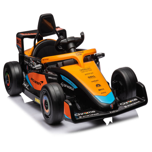 McLaren Electric Go Kart, 12V Ride On Toys w/Parent Remote Control, Bluetooth, High/Low Speed, Pedal Drift Kart for Kids Ages 3-6 (Orange)