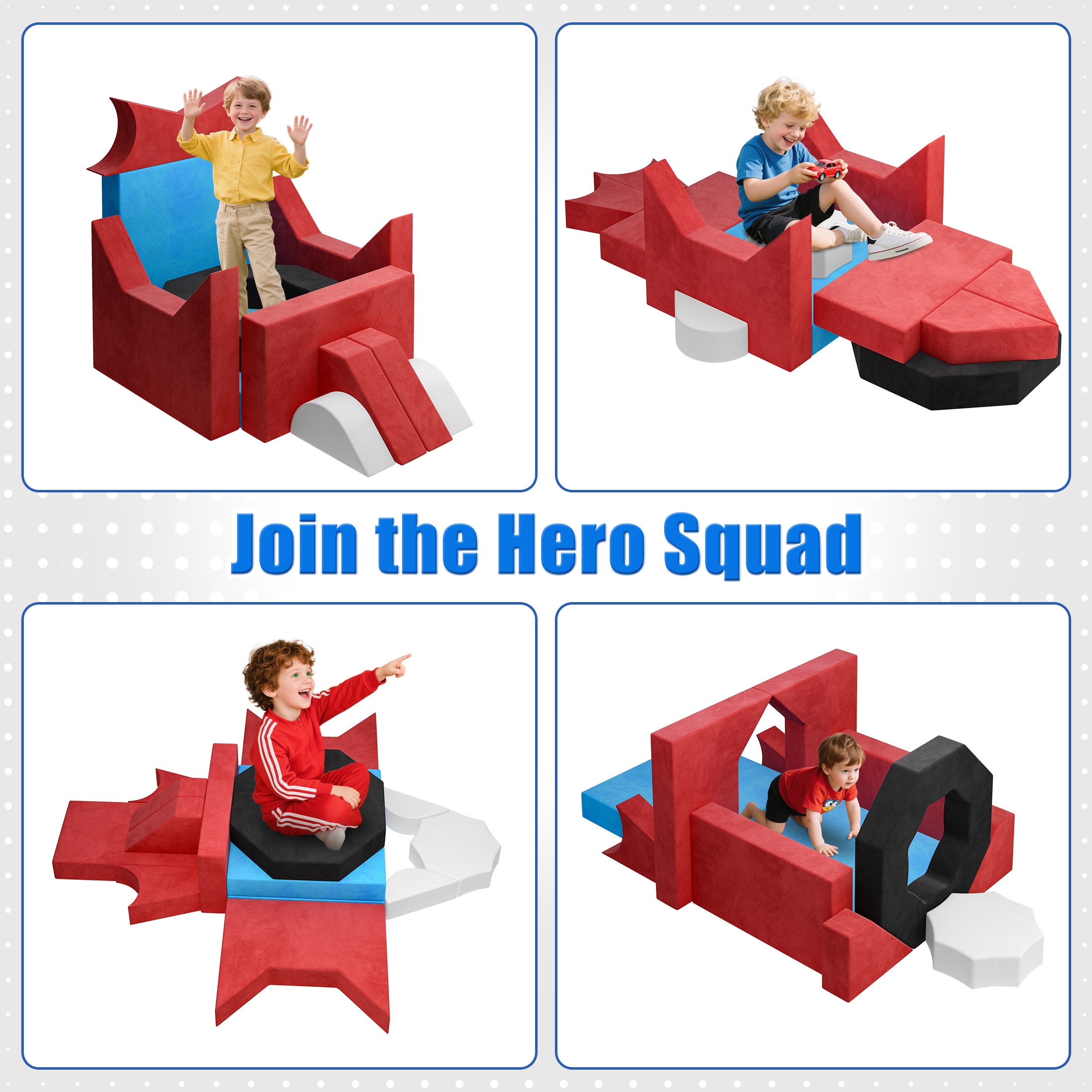 Modular Kids Play Couch Set for Toddlers Playroom, 12PCS Large Foldable Soft Kids Sofa, 3 in 1 Foam Convertible Couch Fort Building Floor Bed for Girls 3-5, Washable Velvet, Purple